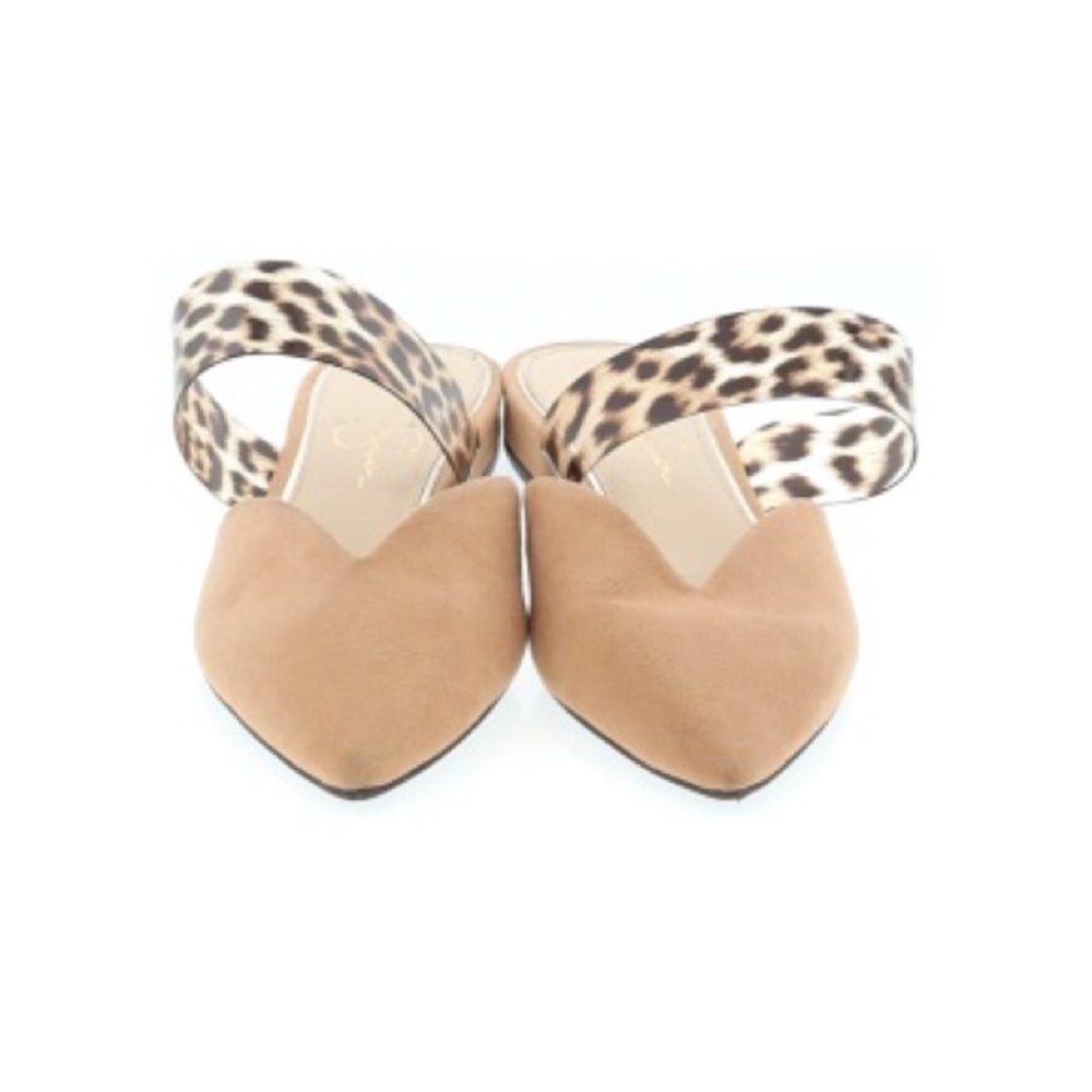 Jessica Simpson mules nude with animal print